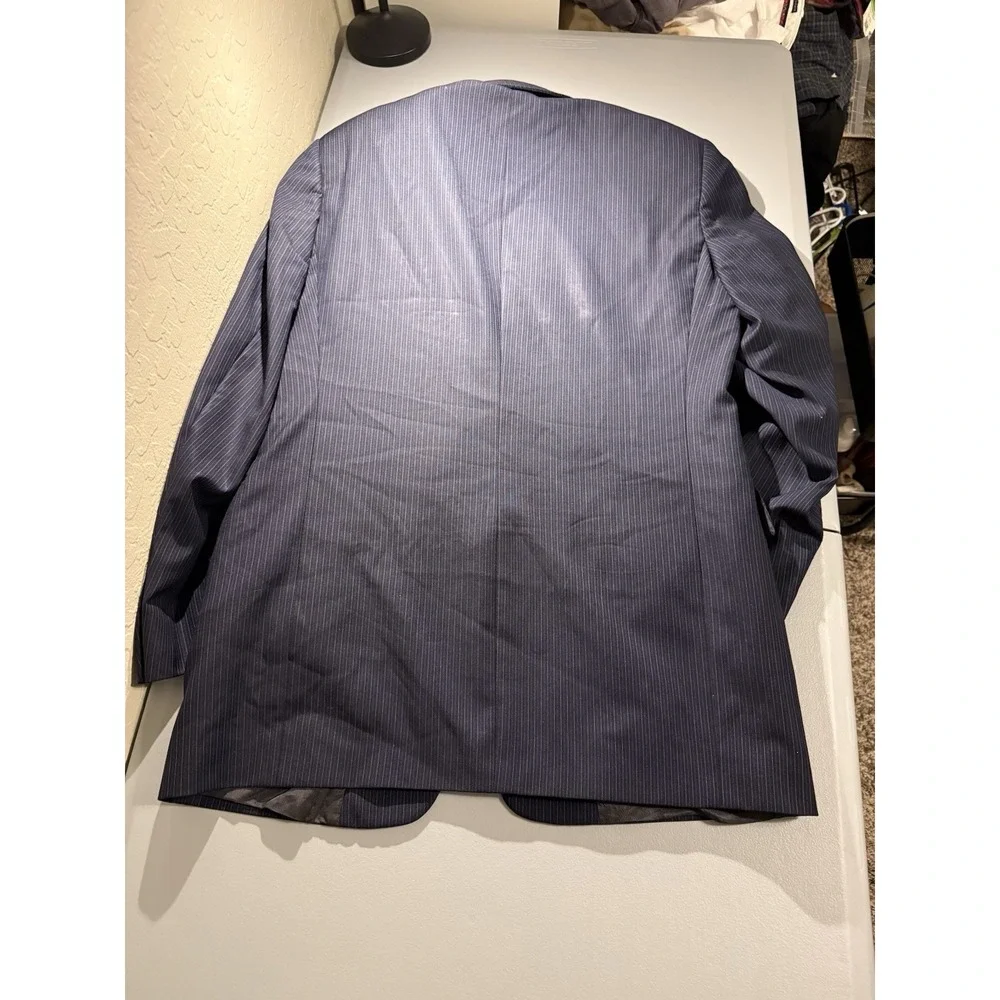 Loro Piana Fabric Men's Navy Pinstripe Blazer‎ Sport Coat 40L Wool Cremieux